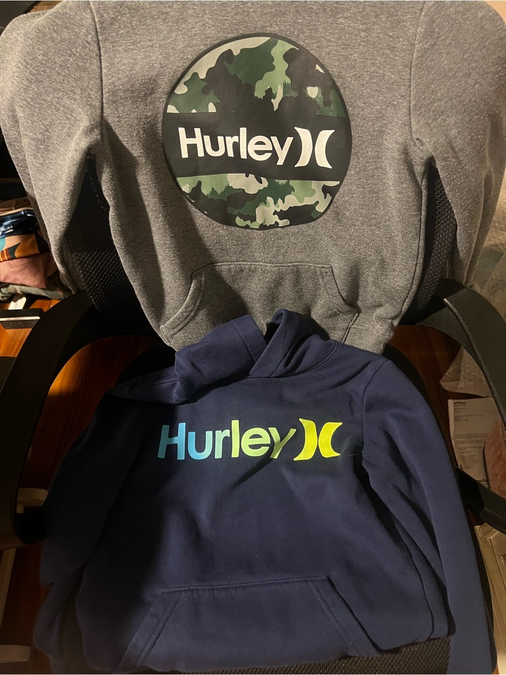 Hurley Kids' Hoodies Duo - Gray Camo Logo & Navy with Gradient Logo
